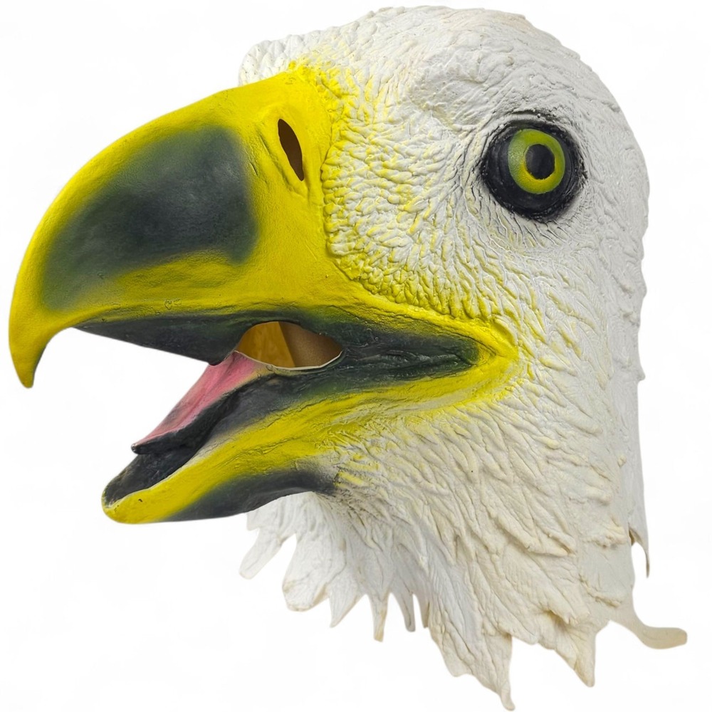 Bald Eagle Latex Mask Realistic Animal Bird Head Halloween Costume Cosplay Prop
